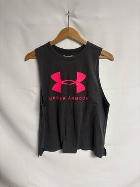 LG Women's Black Muscle Tee with Hot Pink Logo
